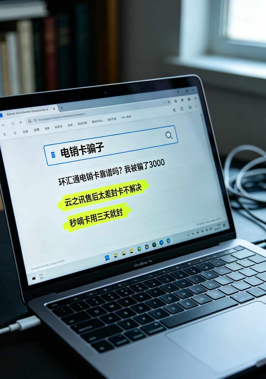 电销卡别再交智商税了!打爆电信人工服务电话号码也救不了你,看这篇就够了 百度搜索“电销卡骗子”结果页面,显示多条投诉记录