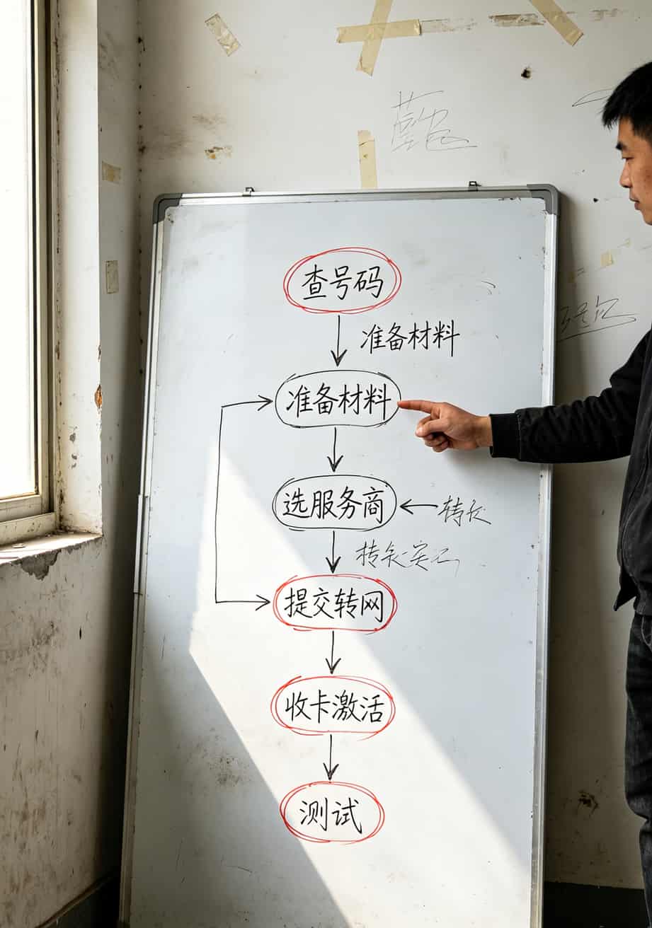 电销卡老司机说实话:电信换卡不换号码怎么办理?别再被坑了 电销卡办理全流程示意图