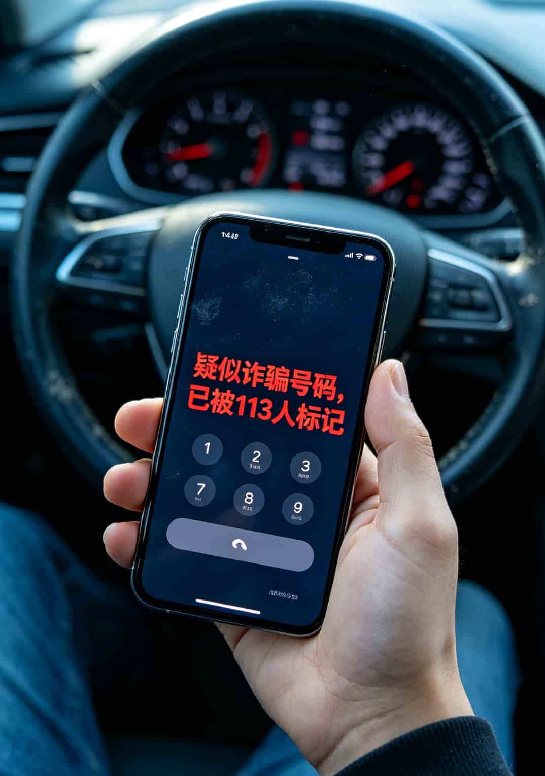 电销卡老司机说实话:电信换卡不换号码怎么办理?别再被坑了 被标记为诈骗号码的手机截图示例