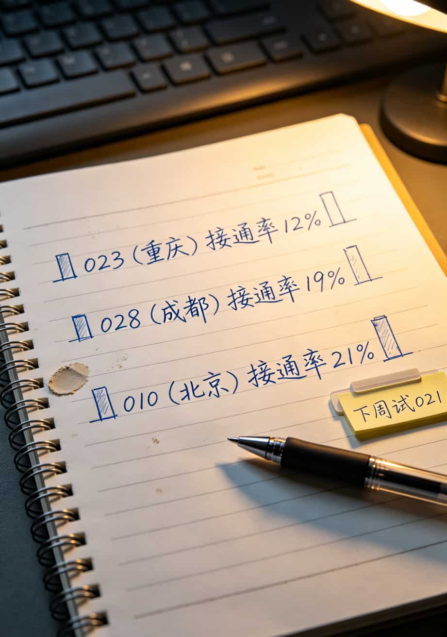 电销卡避坑指南:我在重庆跑了8家营业厅,赔了3万块才搞懂怎么选 不同归属地号码接通率对比实验数据