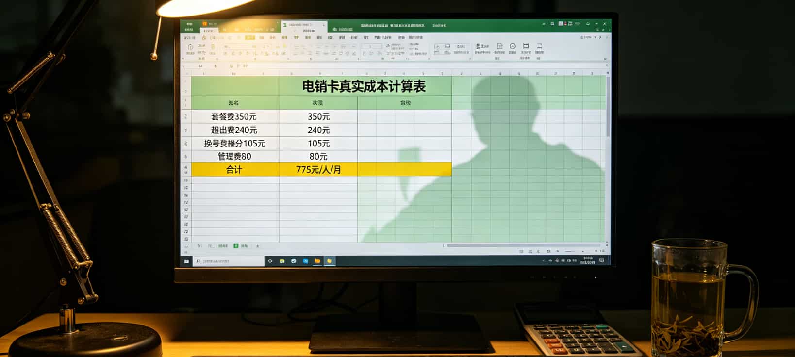 移动联通电信哪个信号好?做了十年电销,我的答案跟你想的不一样 Excel成本计算表格,显示套餐费、超出费、换号费、管理费四项明细