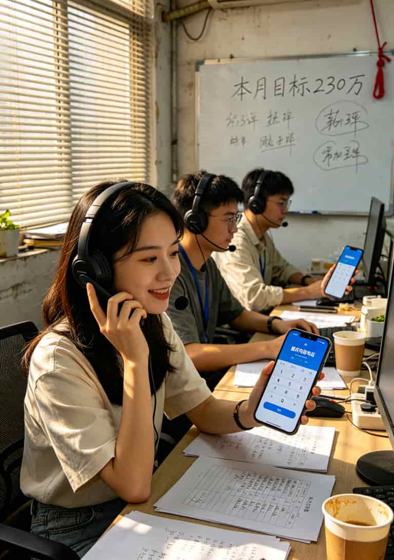 电销卡避坑指南:我在重庆跑了8家营业厅,赔了3万块才搞懂怎么选 重庆南坪某写字楼里电销团队正在用重庆电信电话卡外呼