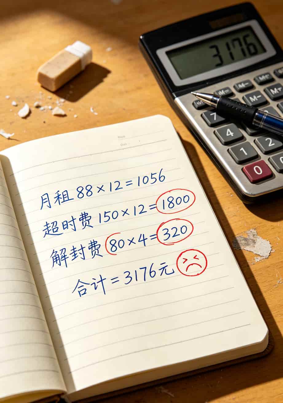 电销卡别再交智商税了!打爆电信人工服务电话号码也救不了你,看这篇就够了 电销卡年度成本计算表格,显示月租、超时费、解封费合计