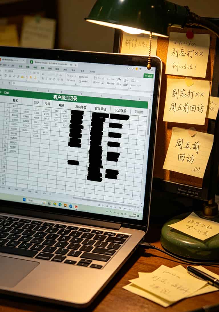 干电销8年,我掏心窝子说一句:电信拆机等于销户吗?别等号码没了才哭 笔记本电脑上显示通话记录和客户管理表格