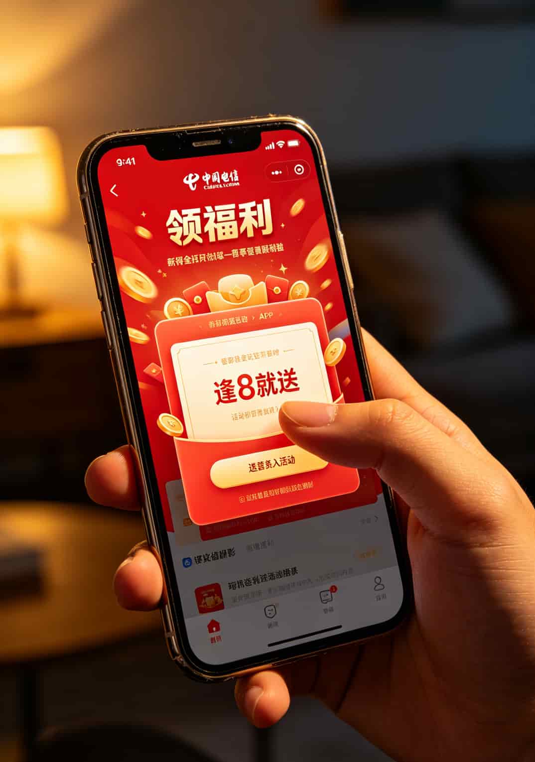 电信怎么领取免费流量?我在余姚跑了两年电销,这些门道没人告诉你 中国电信APP领福利入口截图