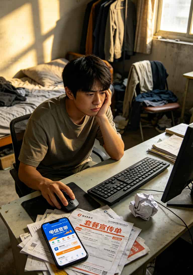 电信宽带套餐广告截图对比