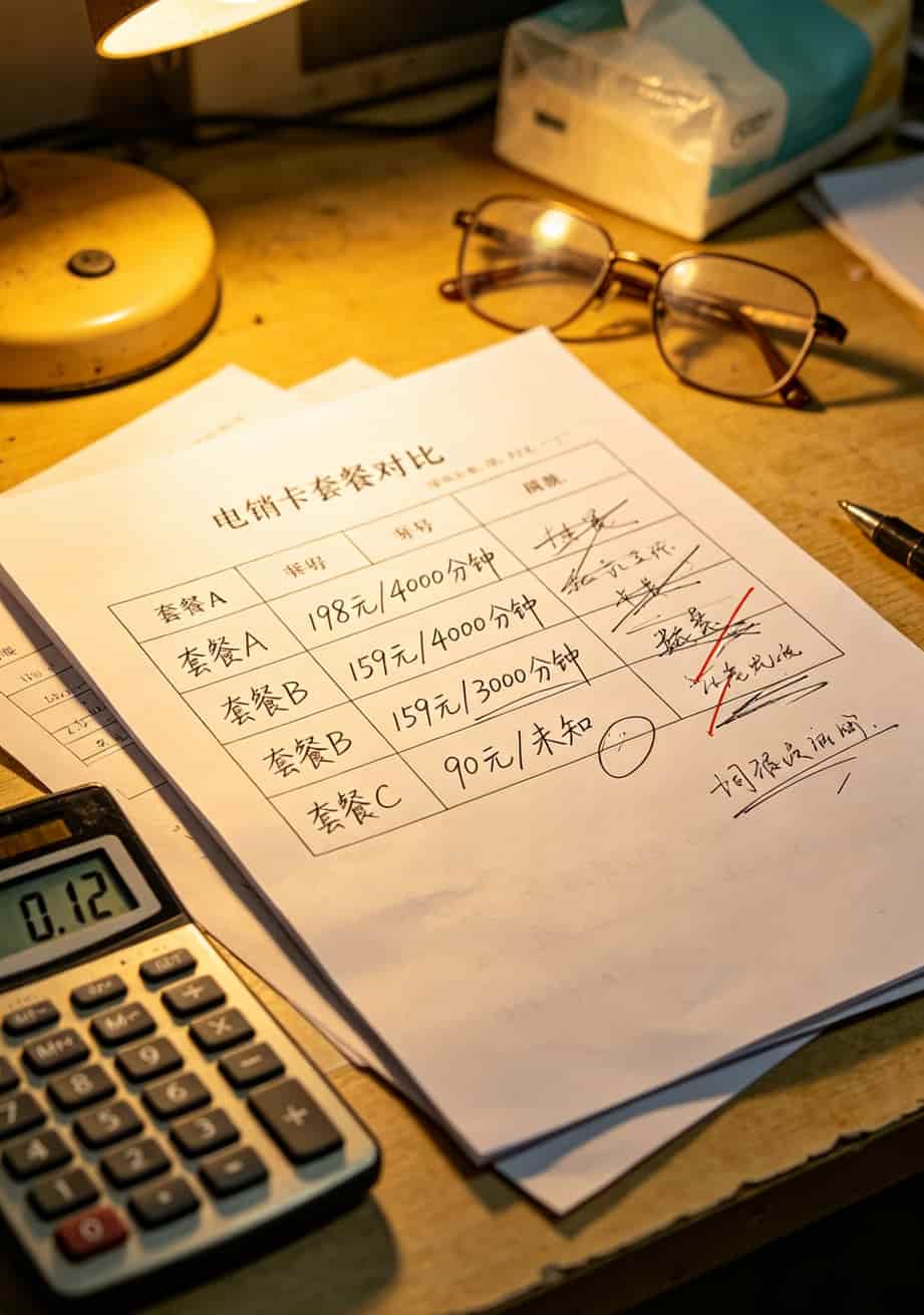 打了6年电销,换了十几张卡,电信人工台号码是多少我真没打过几次 手机套餐对比表格截图