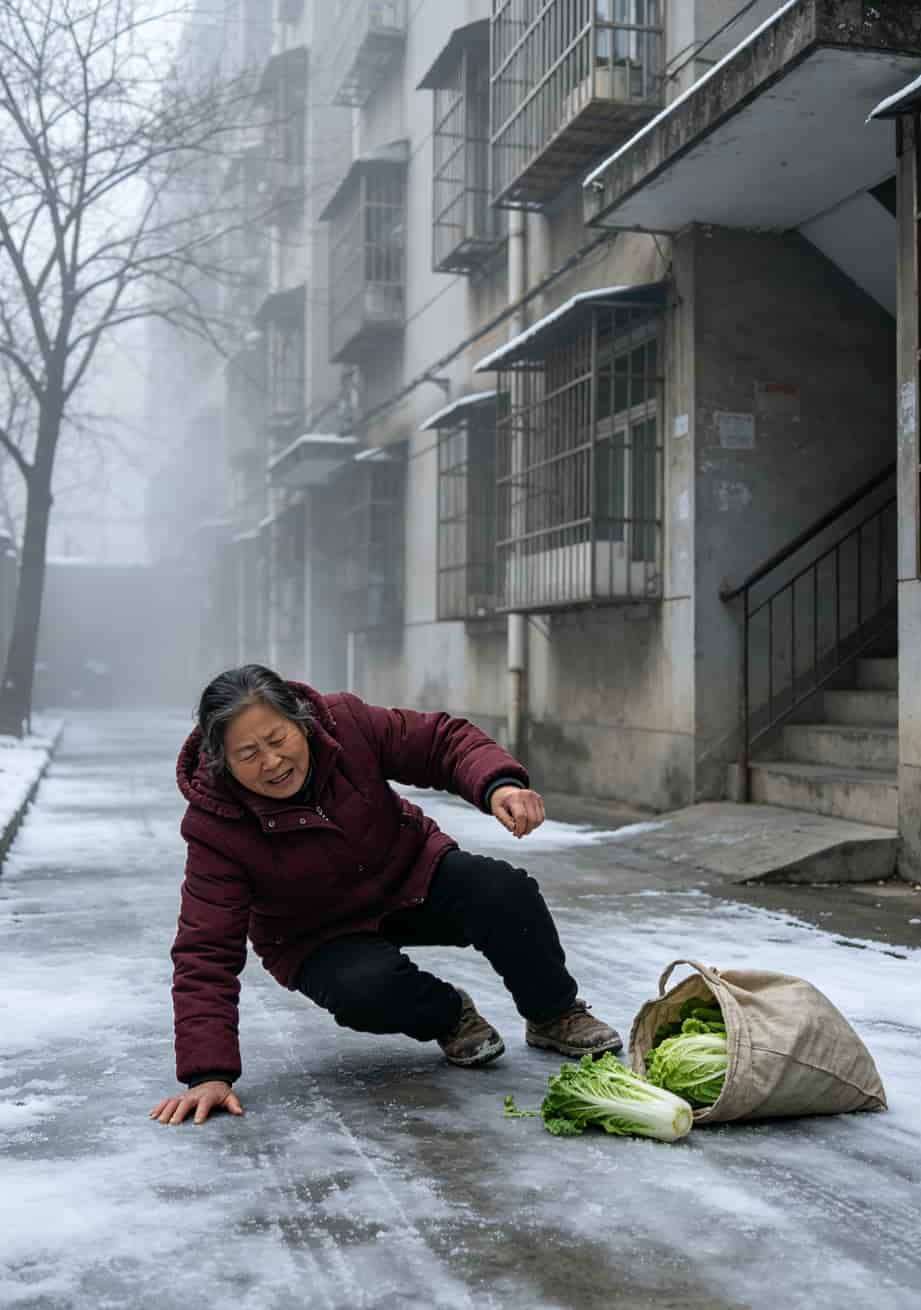 电信转移动?信用卡电话推销的坑,我替你踩了八年才敢写这篇 成都某小区门口冬季结冰路面,一位老年女性摔倒瞬间
