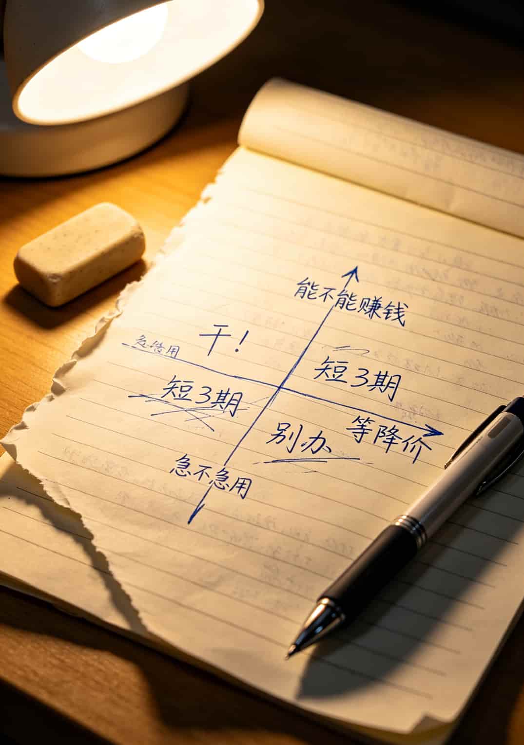 干过13个月信用卡电销,招聘内幕和防骗指南全在这了(中国电信网上大学官网能帮你少踩坑) 四象限决策模型手绘图,标注四种场景