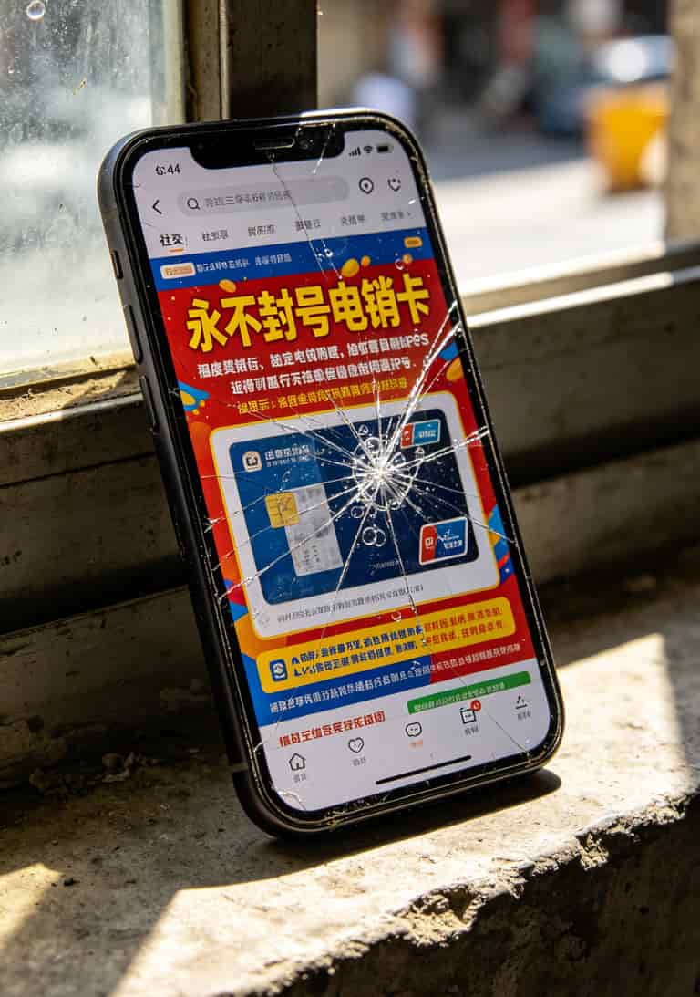 被坑三次后,我才搞懂电销卡能不能只办一张——广东省电信规划设计院有限公司内部人士透露的真相 永不封号虚假广告截图