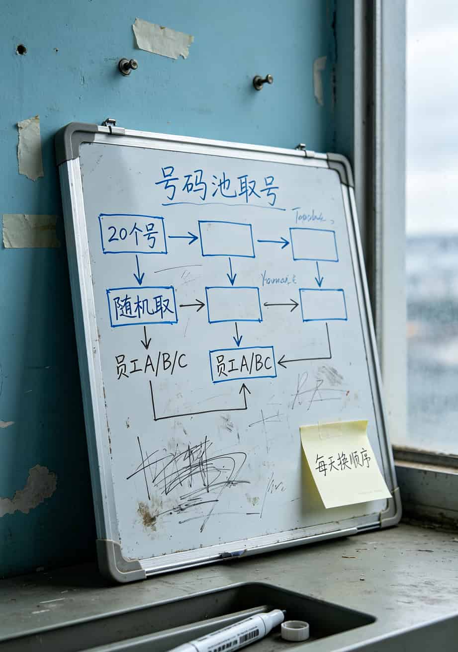 打了八年电销,劝你先查中国电信电话是多少!别再被余姚这些套餐坑了 电销号码池随机取号工作机制示意图