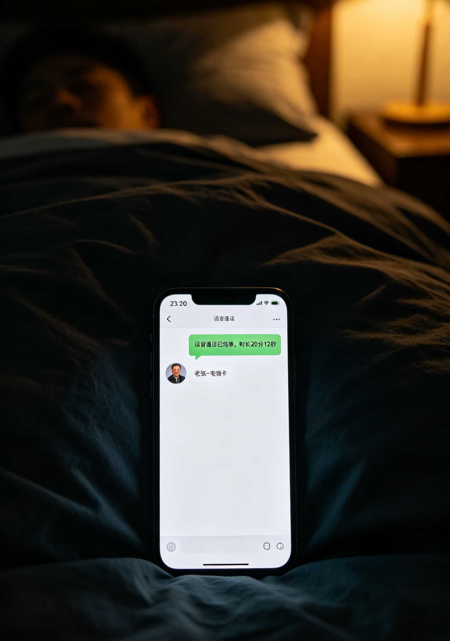 电销卡老换老封?改个**电信apn**,我一张卡用了11个月(附手把手设置) 微信聊天截图,晚上11:20的语音通话记录,对方备注“老张-电销卡”