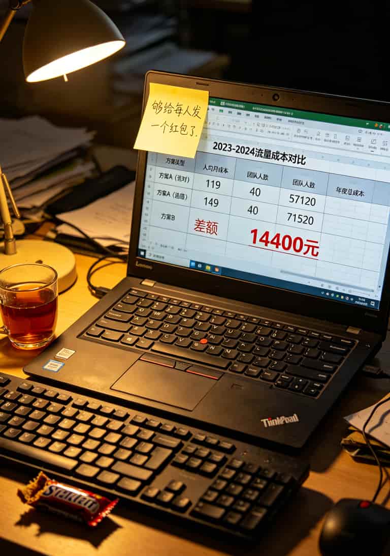 电销卡水太深!看懂“电信专用流量使用范围”,一年少亏一万多 Excel表格计算一年流量成本差异的截图