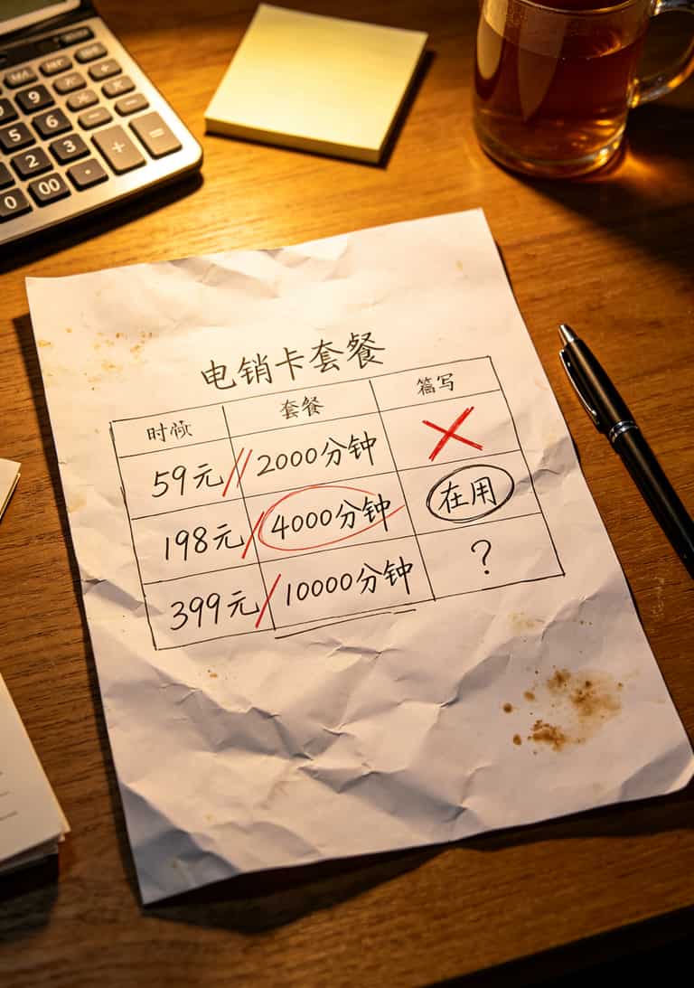 西安老马掏心窝:电销卡别瞎买,**陕西电信网上营业厅**认准这三条再下手 电销卡套餐对比表示意图,不同价位分钟数一目了然