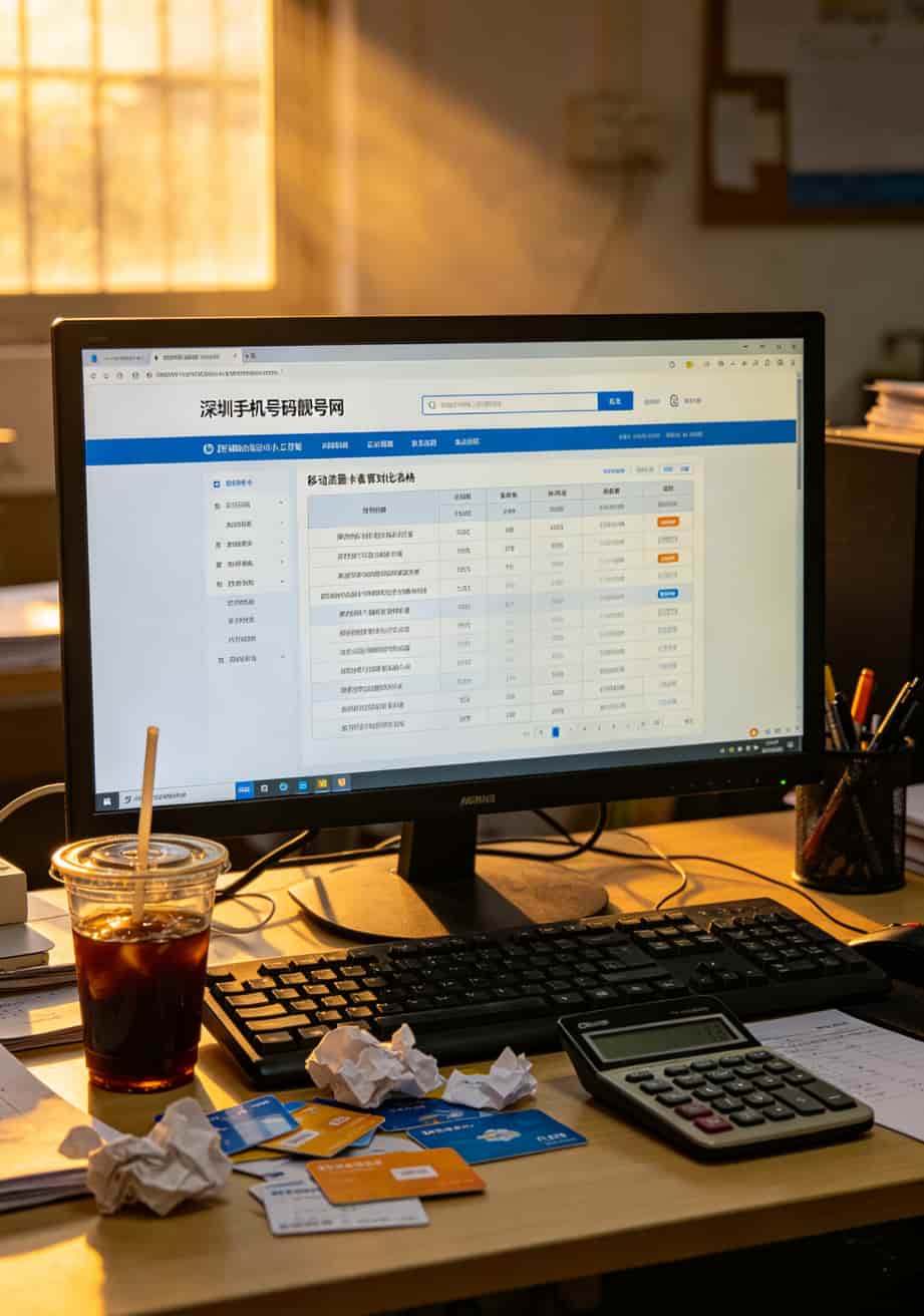 深圳手机号码靓号网实测:我跑了8家营业厅,最后躲到网上办卡才没被坑 深圳手机号码靓号网首页移动流量卡套餐对比截图