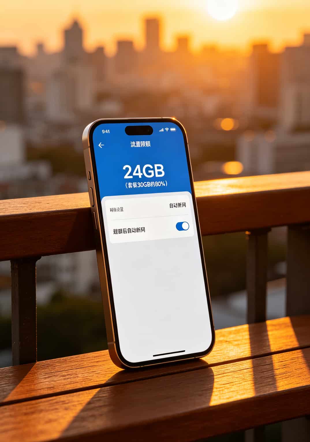 手机设置流量限额的操作界面截图