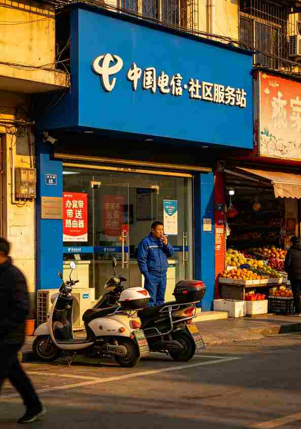 一家中国电信社区营业店的门头照片