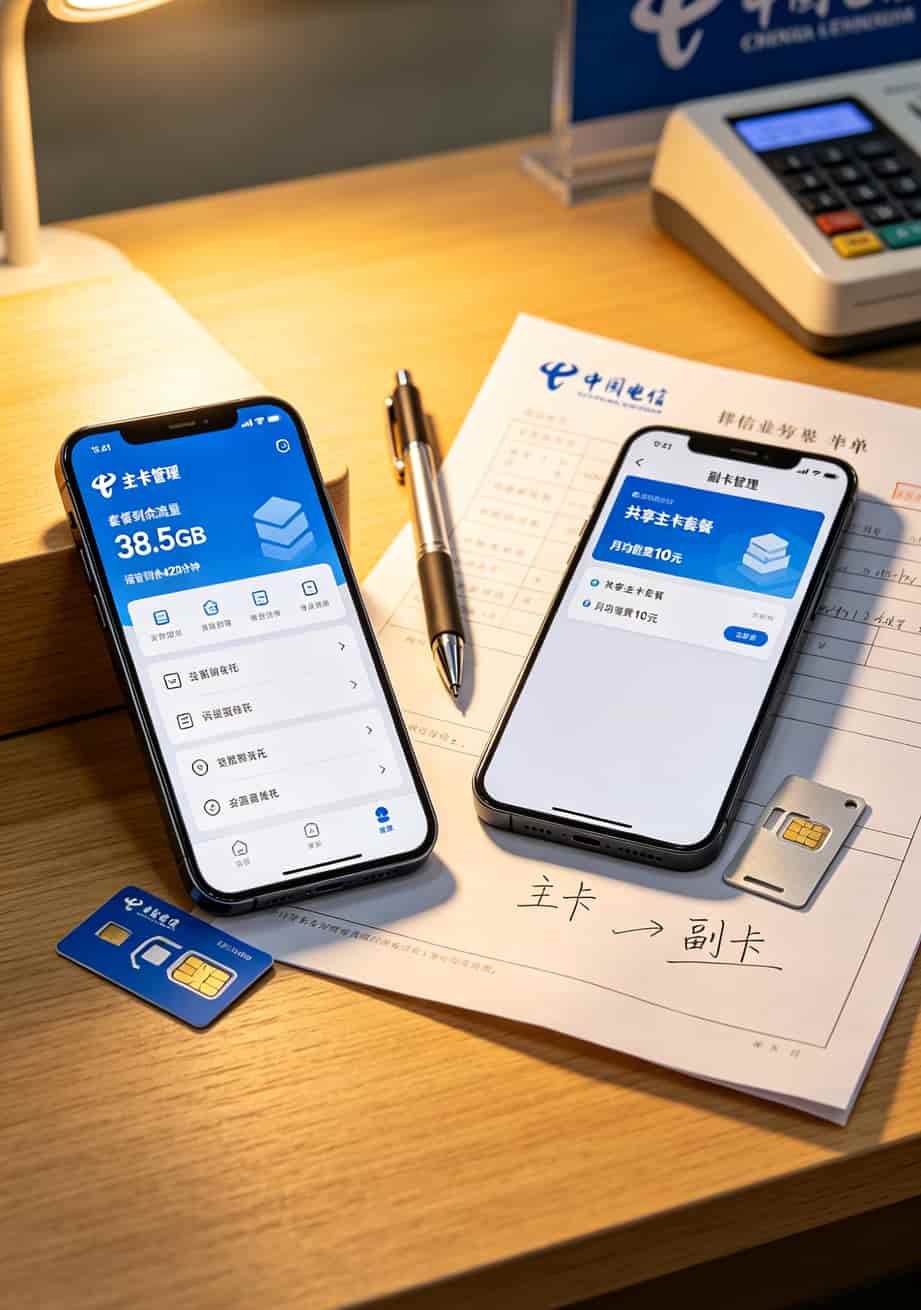 电信主卡和副卡有什么区别?我办废3张卡换来的7条血泪教训 电信主卡和副卡的区别对比表格