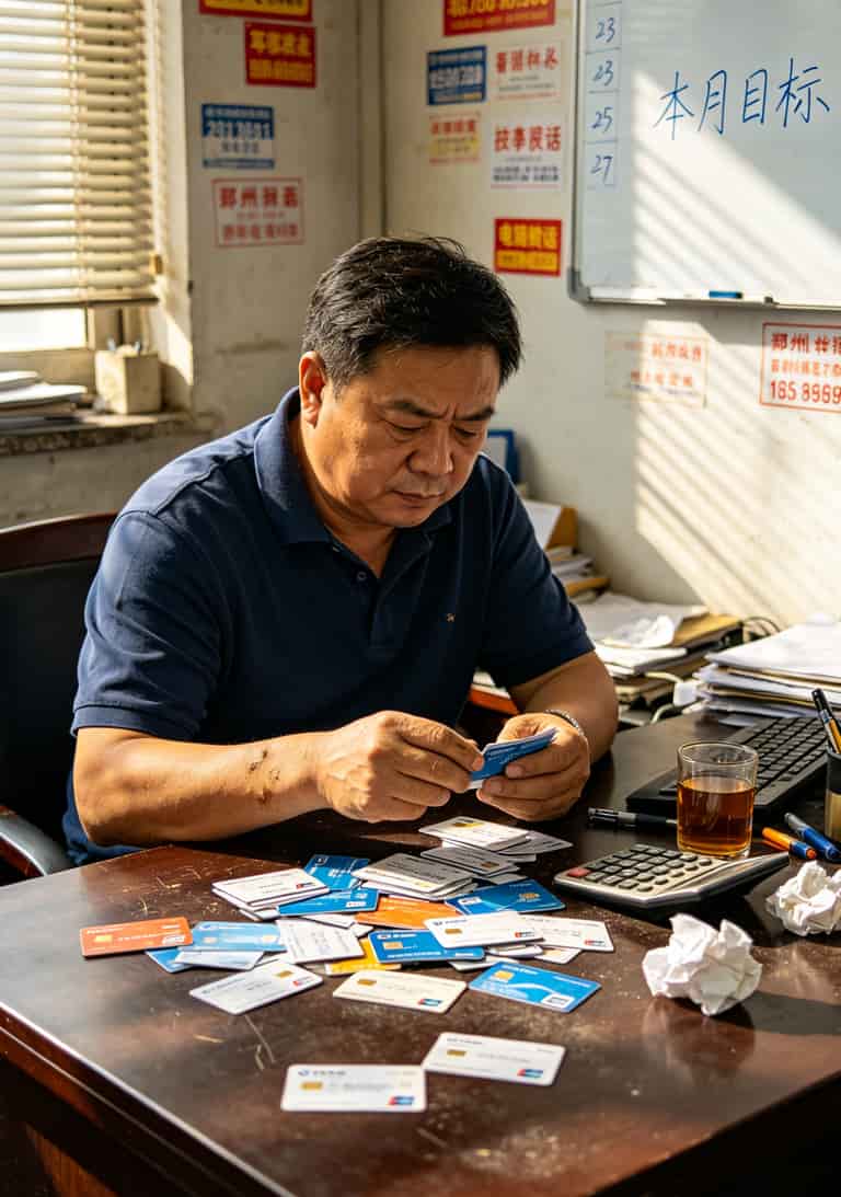 郑州老李干了8年电销,换过十几家卡商:选对电信运营商电话卡,三个月少亏20万 郑州老李在办公室整理电销卡资料