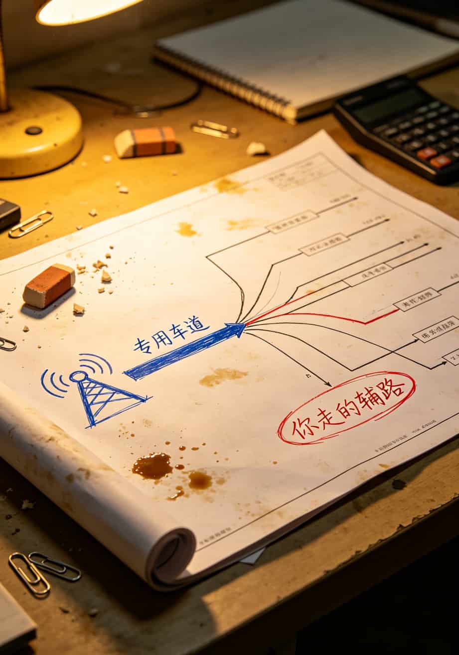 电信信号怎么样?实测7家供应商亏了3万块,这份避坑指南能救你 电信骨干网与代理商线路对比示意图