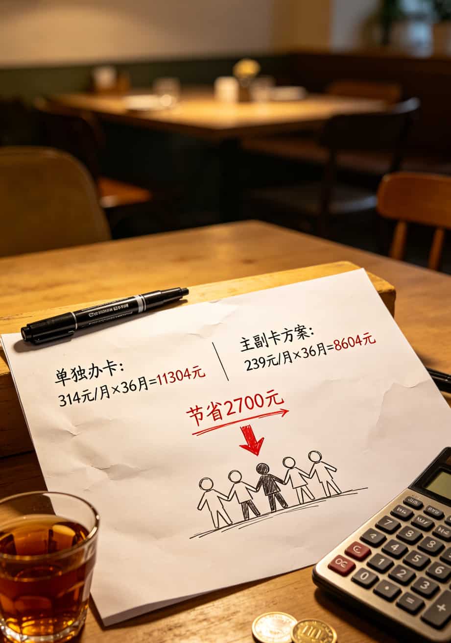 电信主卡和副卡有什么区别?我办废3张卡换来的7条血泪教训 家庭办副卡三年成本对比图