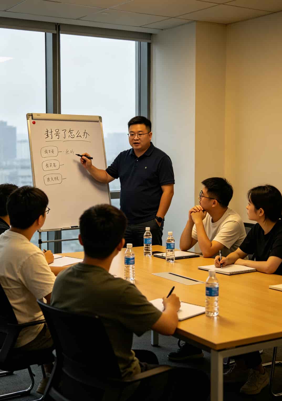 电销卡避坑指南:我在重庆跑了8家营业厅,赔了3万块才搞懂怎么选 电销团队员工正在接受外呼规范培训