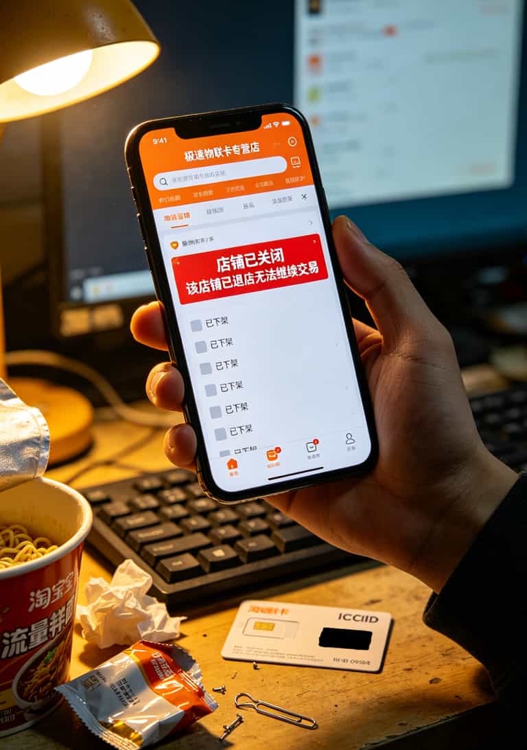 物联卡店铺已关店的截图