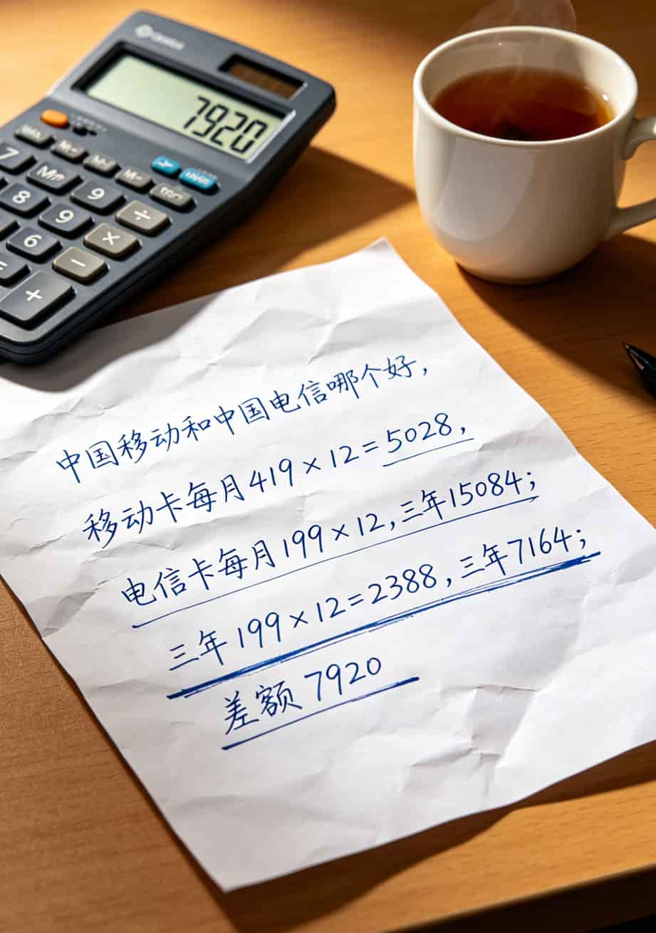中国移动和中国电信哪个好?电销卡用了三年,换了四次运营商,说点大实话 移动与电信电销卡三年费用对比计算表