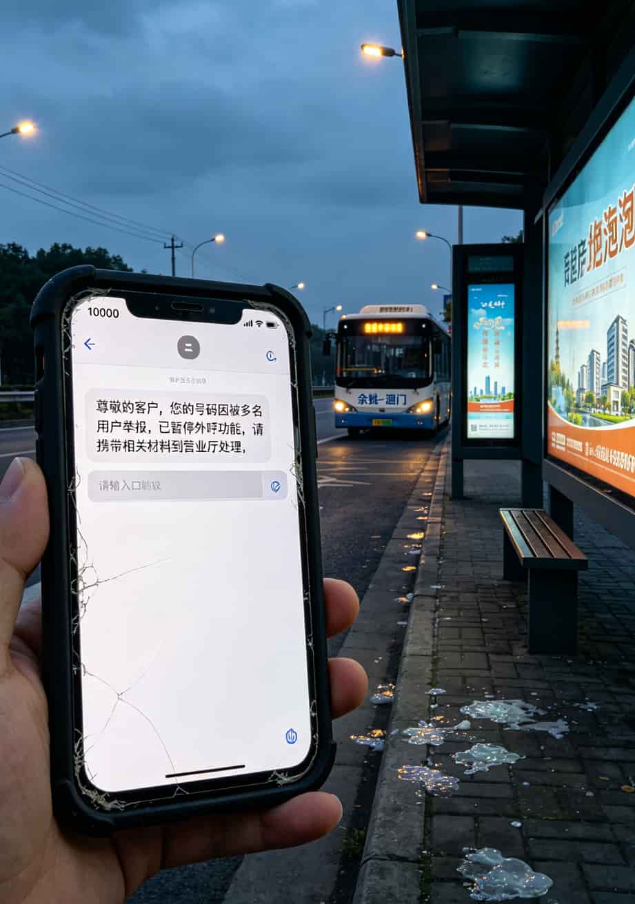 余姚电销卡避坑指南:我跑遍全城找“中国电信的电话”办卡,这些坑全踩过 手机显示停机提示运营商短信截图