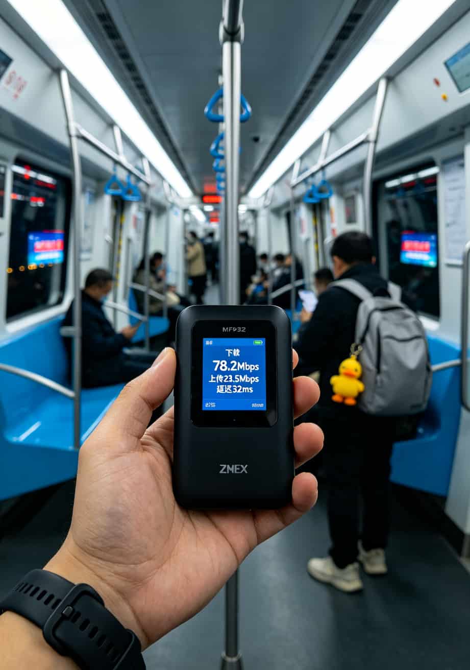 中兴MF932在地铁上测速截图显示78Mbps
