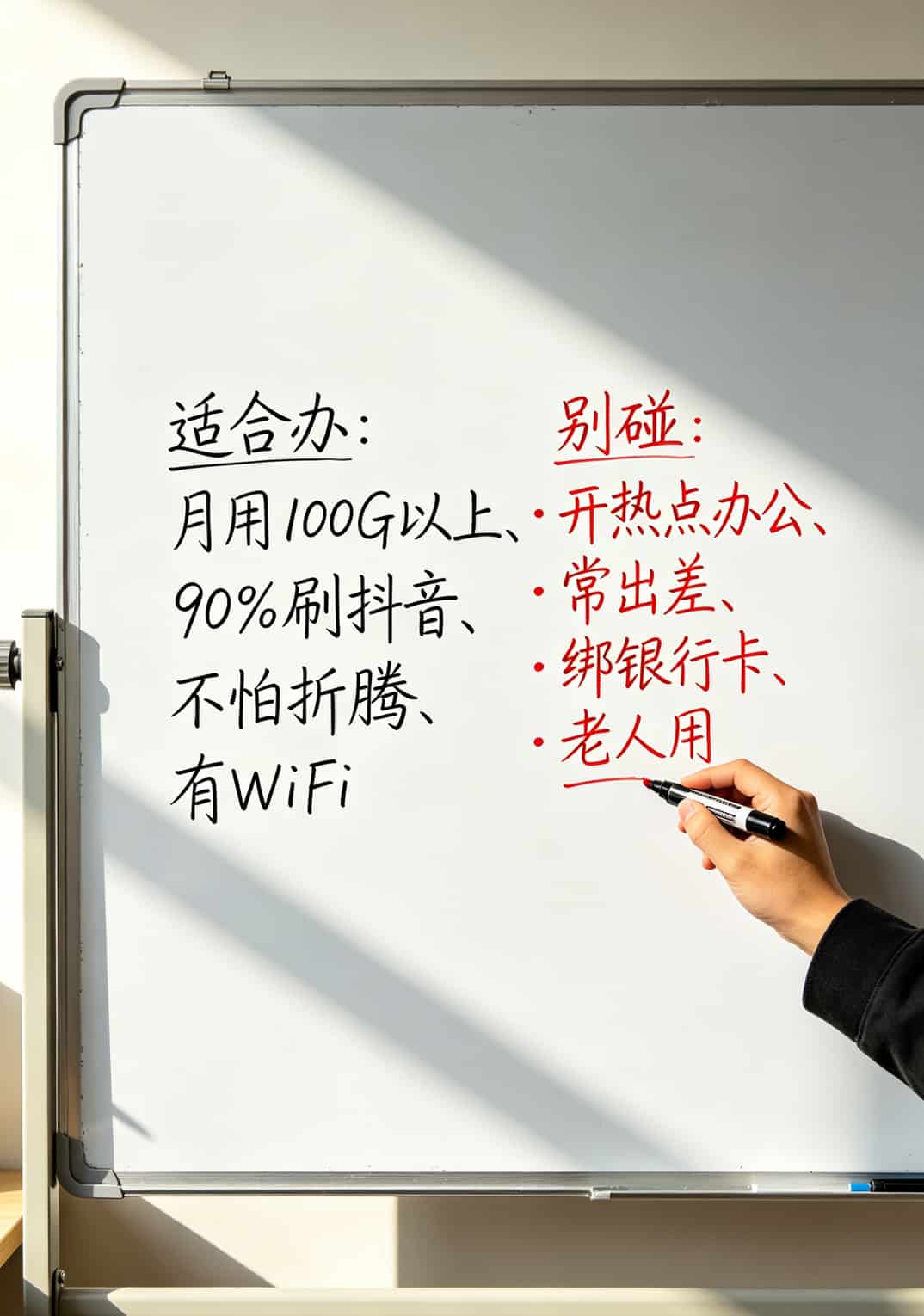 19块钱180G?劝你打住!我干通信8年,劝你别碰“0元流量卡” 适合办理19元大流量卡与不适合的人群对比图