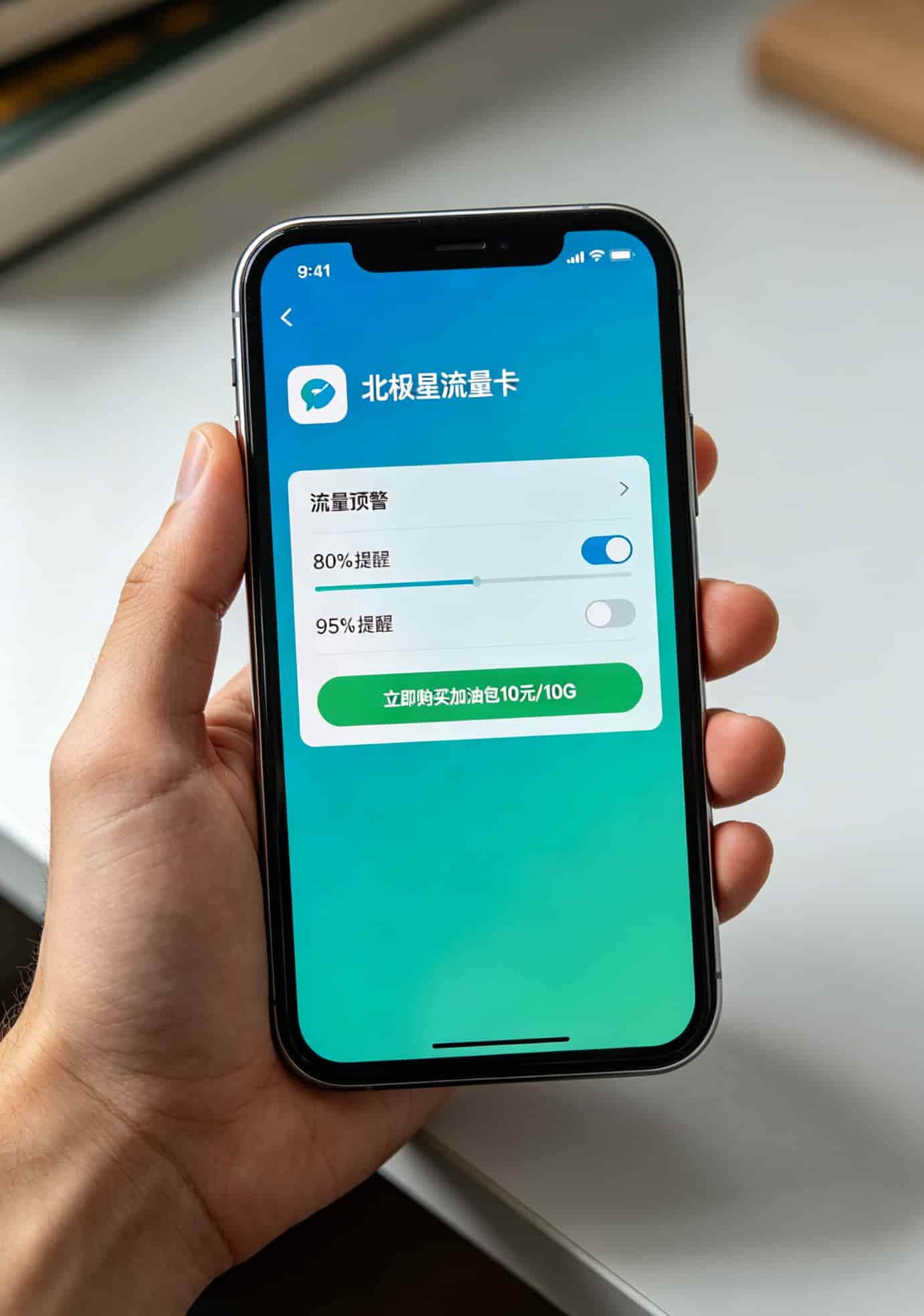 北极星流量卡到底值不值?我花了3个月实测华硕a豆,说点真心话 北极星流量卡公众号后台流量预警设置界面截图