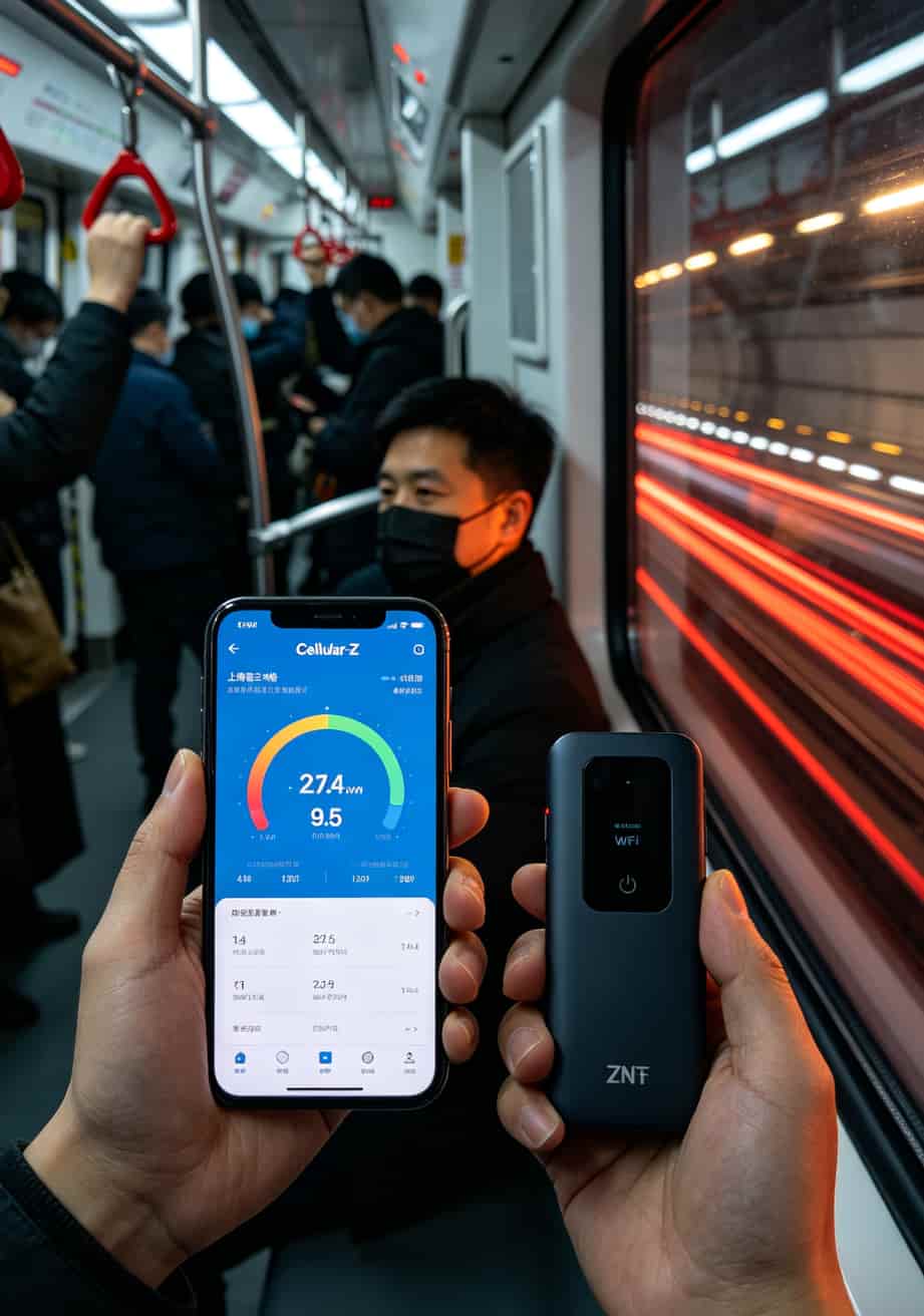 上海地铁2号线不同运营商信号强度实测