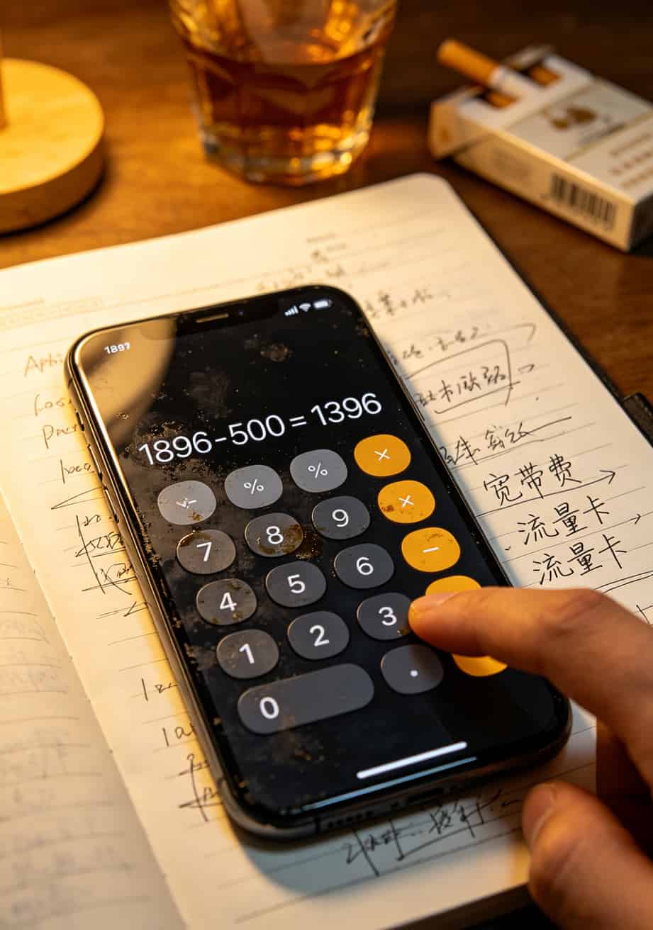29.9元100g流量卡是真的吗?我拿华为E5771s测了半年,实话都在这 手机计算器显示1896减去500等于1396