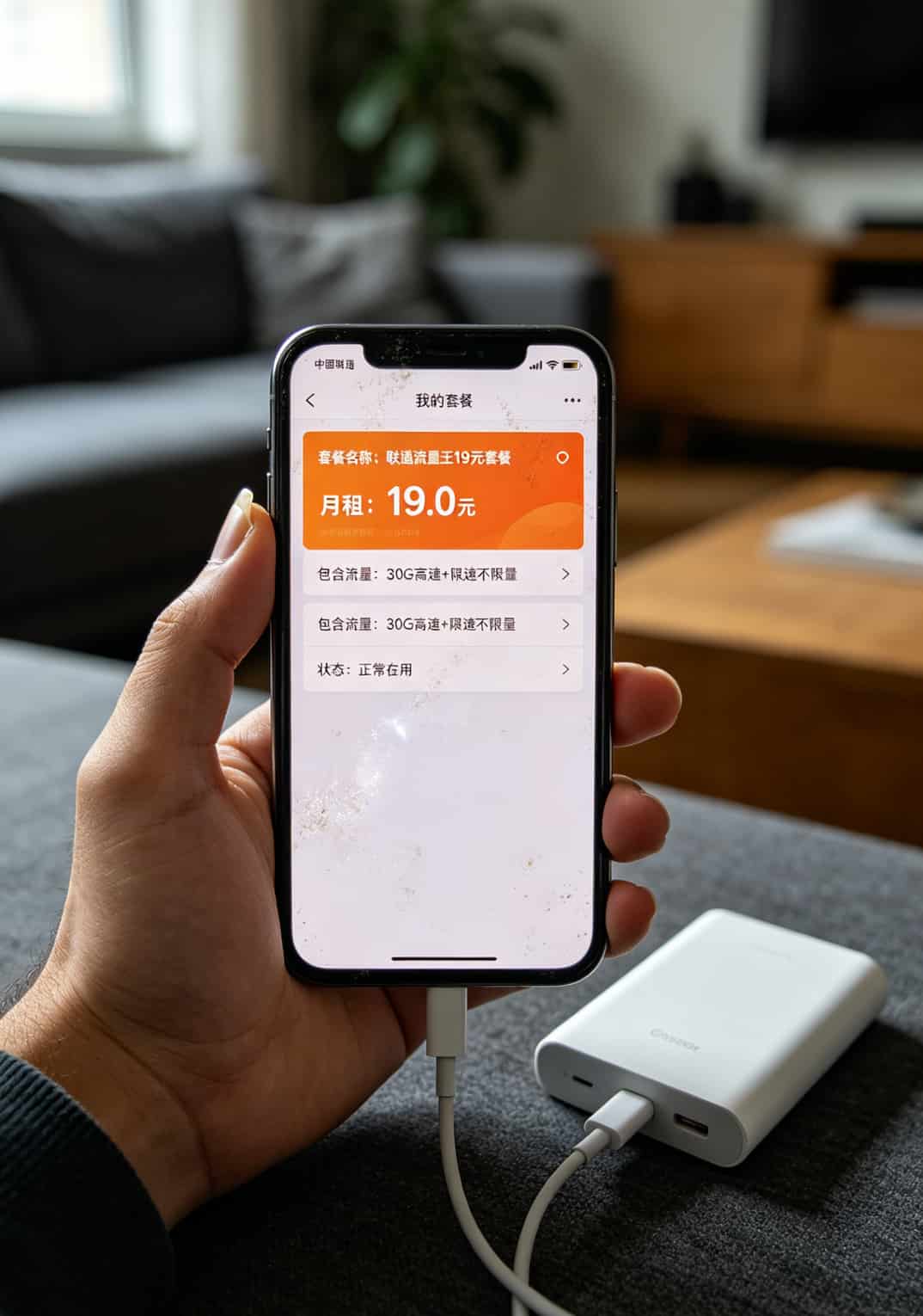 中国联通手机营业厅App显示套餐详情的截图