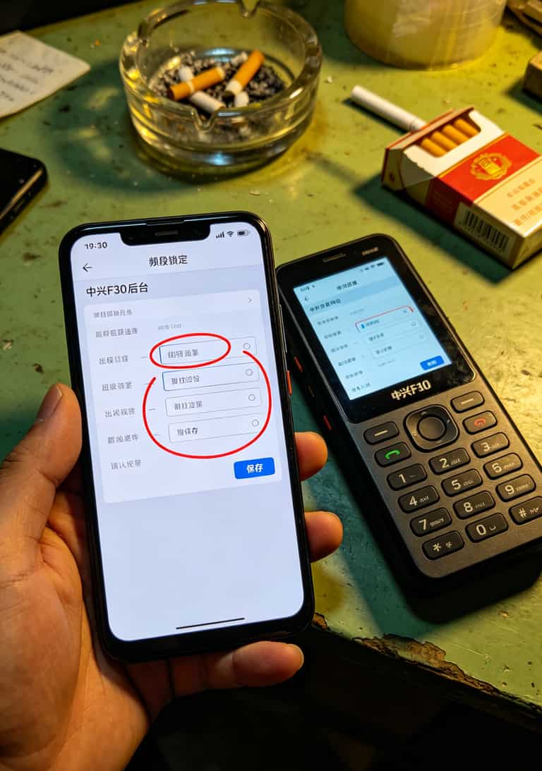 19块钱月租300g流量卡可信?我跑外卖换了7张卡,拿中兴F30实测半年的答案:90%是坑! 中兴F30频段锁定设置界面手把手标注