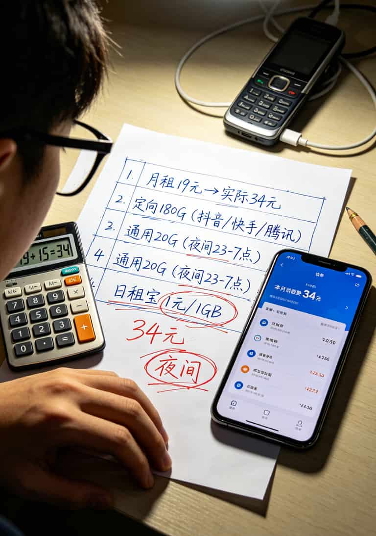 19块钱200G的流量卡是坑吗?我用三个月血泪史告诉你真相 19元套餐详细拆解表格