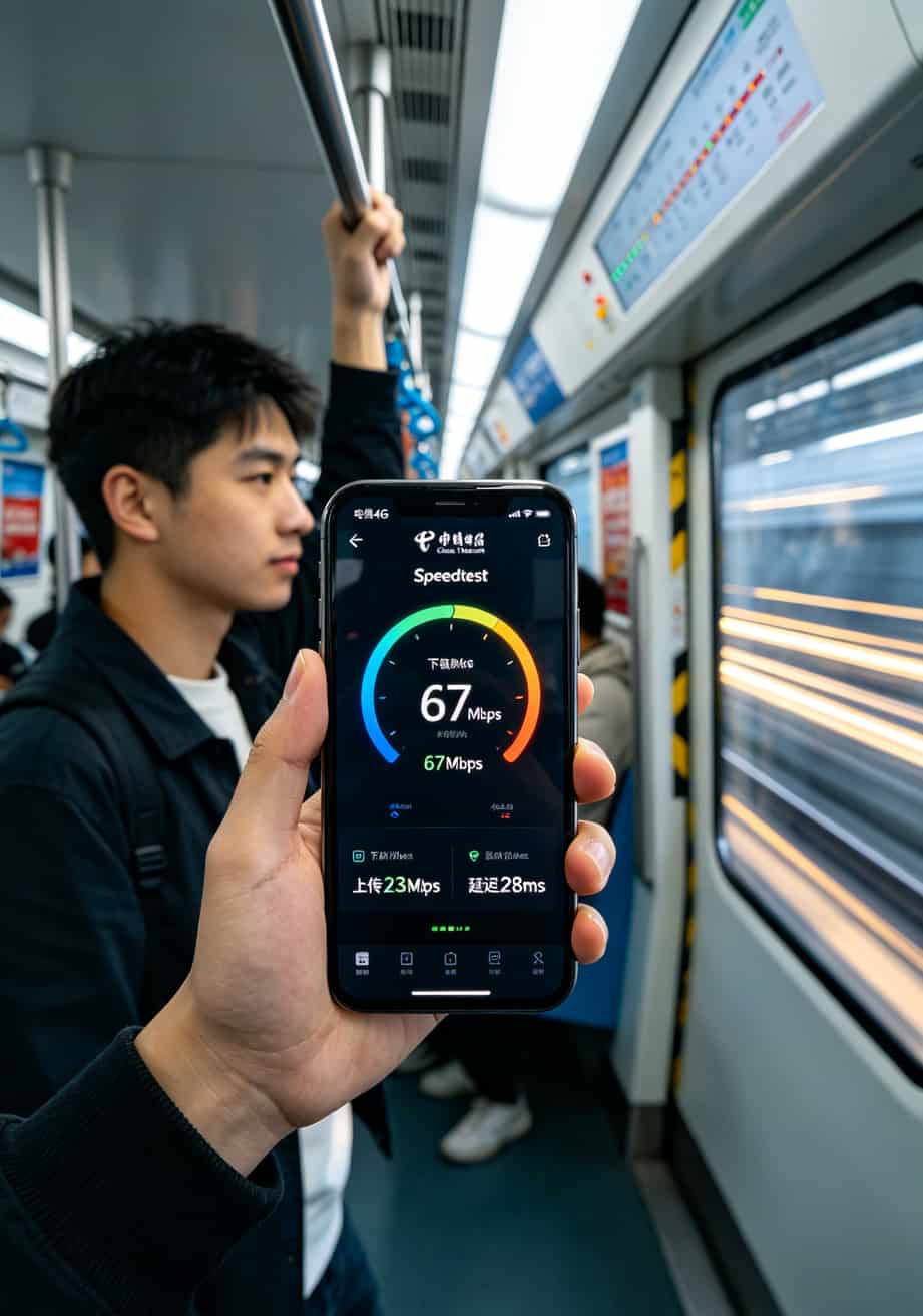 2020什么流量卡最划算?实测6张卡,答案就一句:别碰大王卡和闲鱼神卡 电信飞扬卡在杭州地铁2号线上的测速截图,下载速度67Mbps