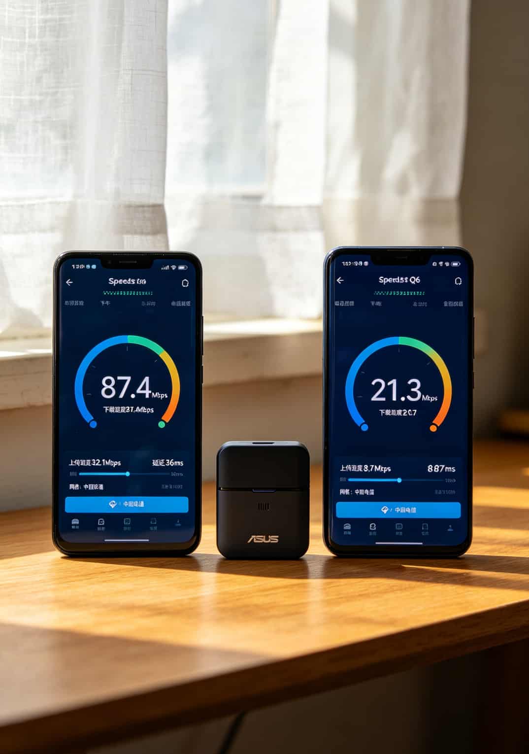 联通29元流量卡申请前,先看这篇!华硕Q6实测从11Mbps到79Mbps Speedtest测速对比图,联通87Mbps vs 电信21Mbps