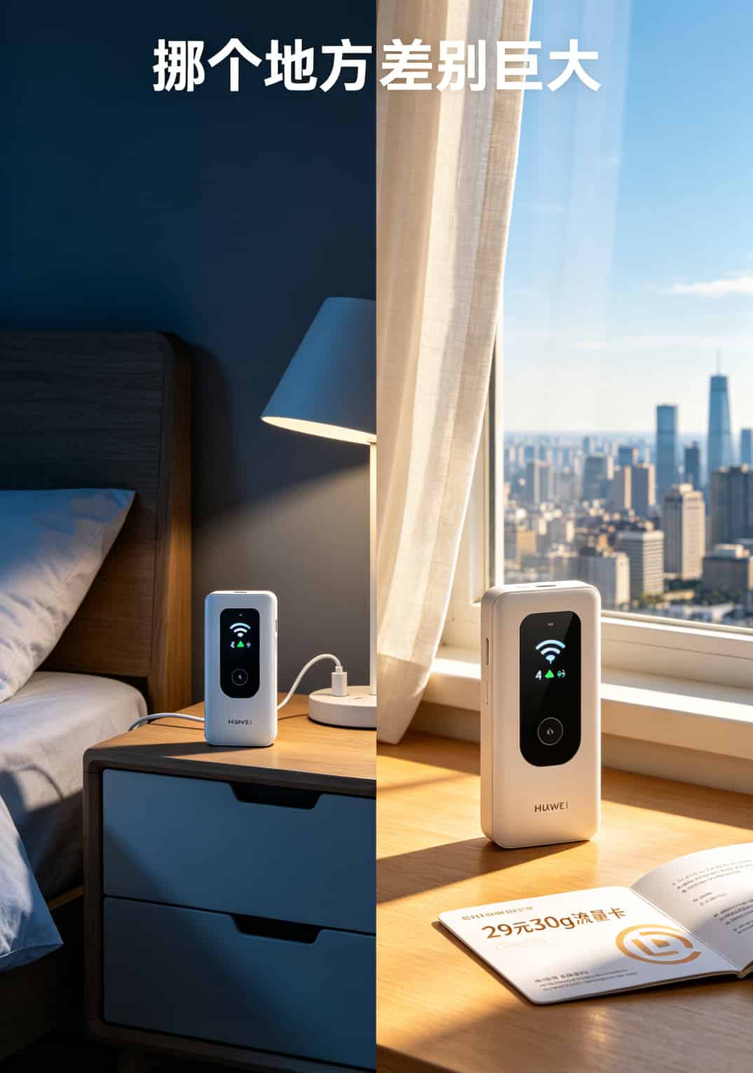 黄灯限速密码全忘?华为随身WiFi配29元30g流量卡,我折腾两年踩坑总结 华为随身WiFi不同位置信号强度对比实测图