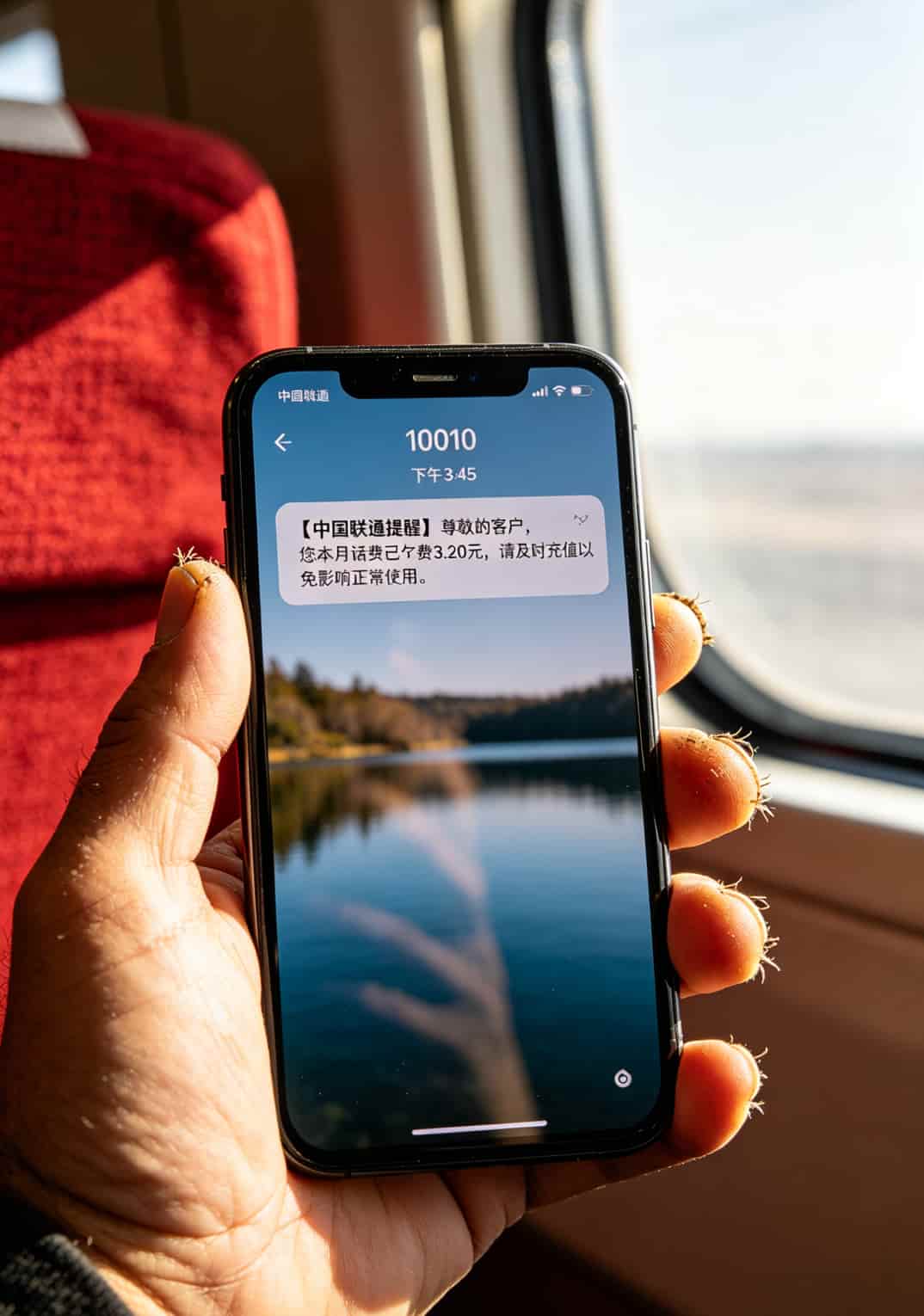 手机欠费提醒的短信截图