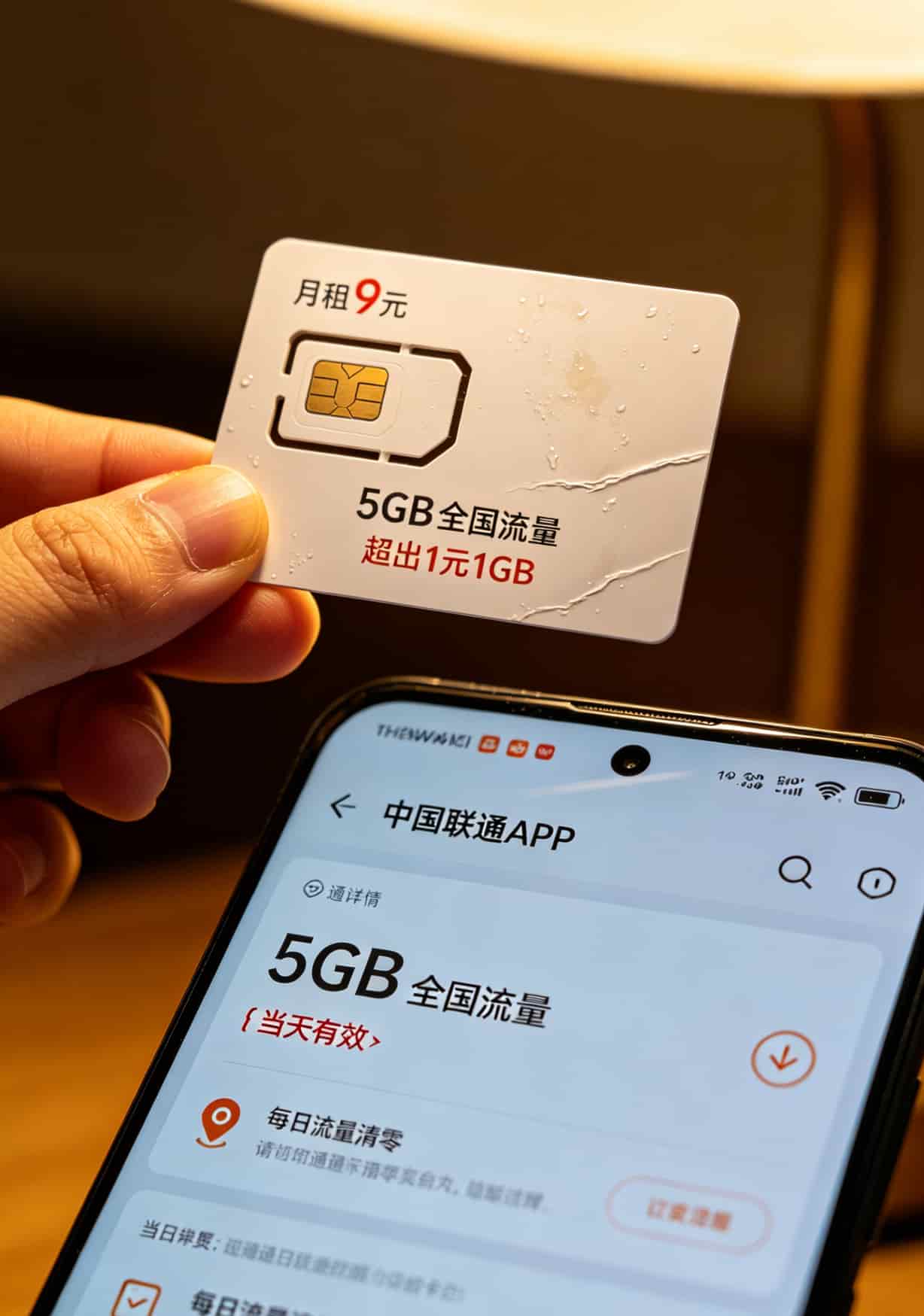 华为5G随身WiFi流量卡怎么选?我试了5张卡发现9元流量套餐卡最香,月均30块 联通米粉卡9元流量套餐的资费说明截图