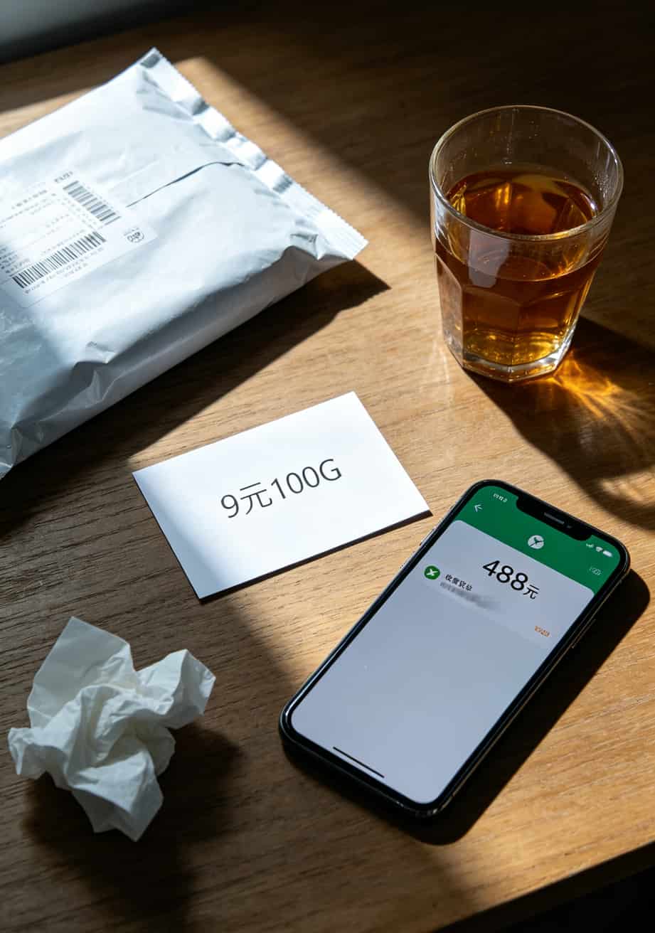踩坑488块后,我发现这种不要月费的流量卡才是最省钱的(附实测对比) 一张白色包装的流量卡和转账记录截图,关键信息已打码