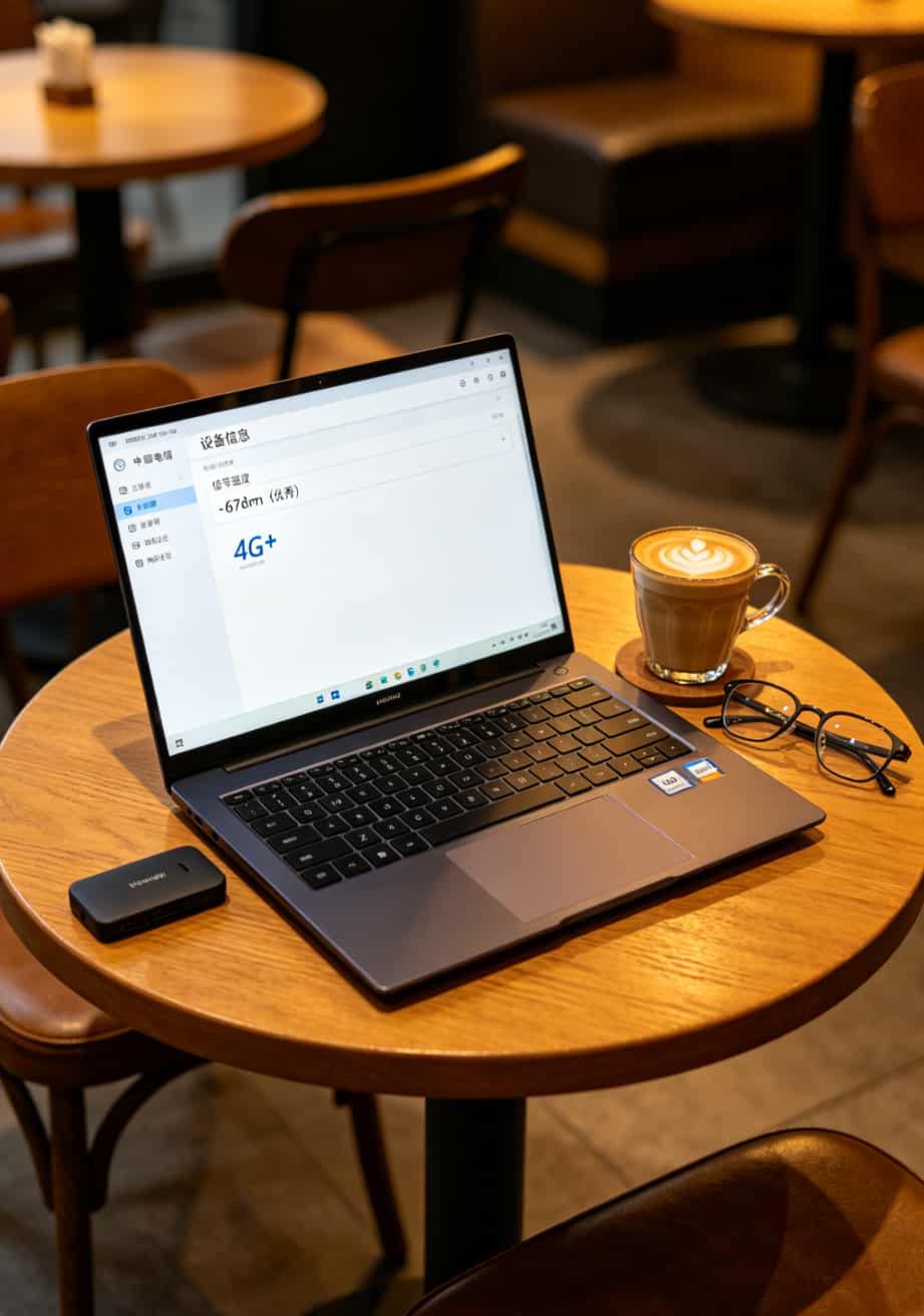 华为随身WiFi办卡三年踩坑实录:这样“办理定向流量卡”网速翻倍还省钱 华为EE8372插卡后后台管理页面显示信号强度-67dBm