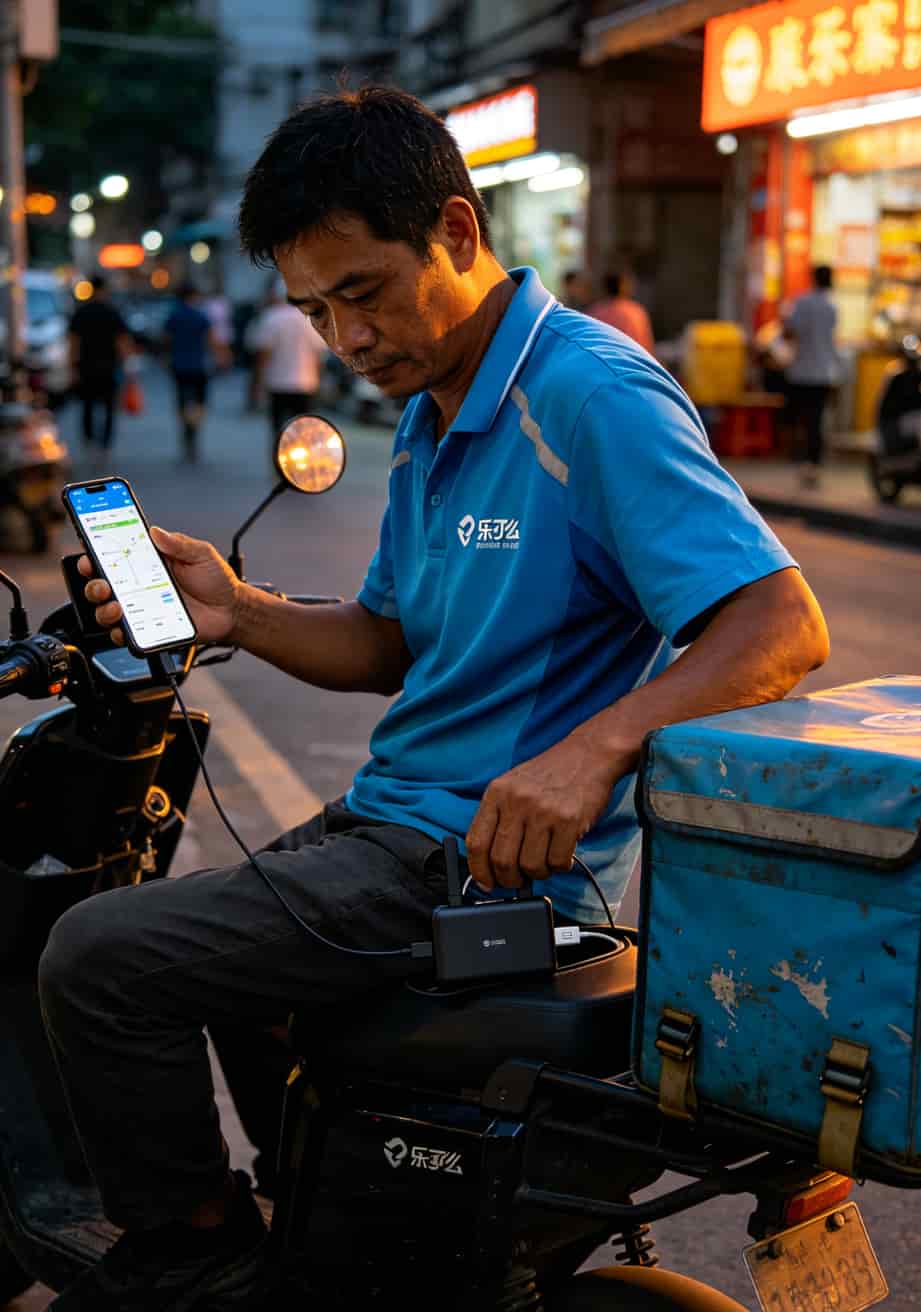 外卖骑手用随身WiFi接单场景