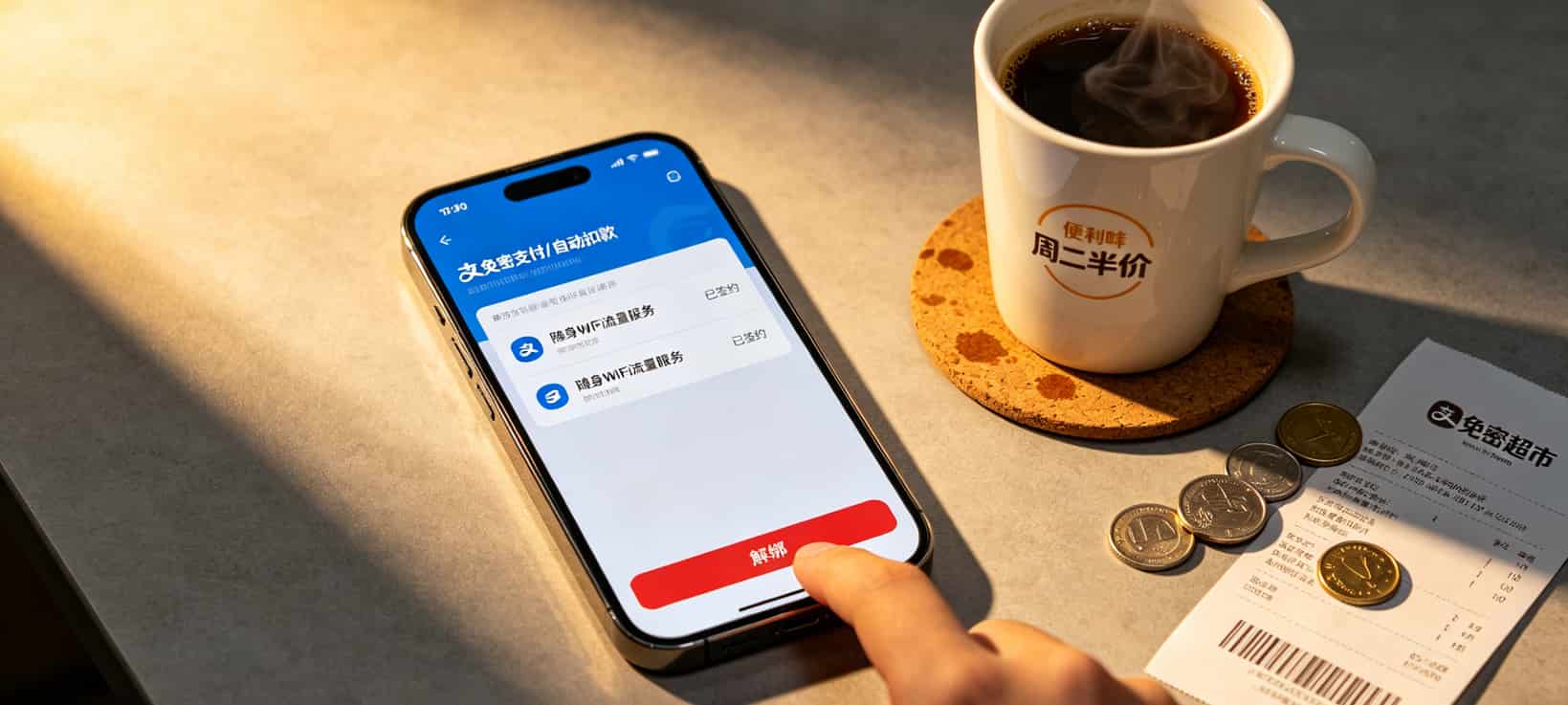 每月流量不到20G的别划走!“0月租1元1g流量卡”到底香不香,我亏了三千块总算搞明白了 支付宝免密支付解绑操作流程截图,标出解绑和确认按钮的位置