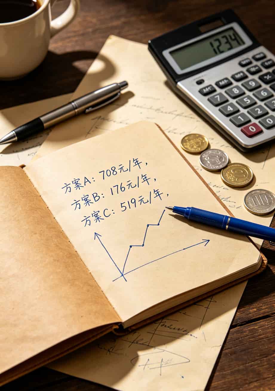 一年费用对比计算表格