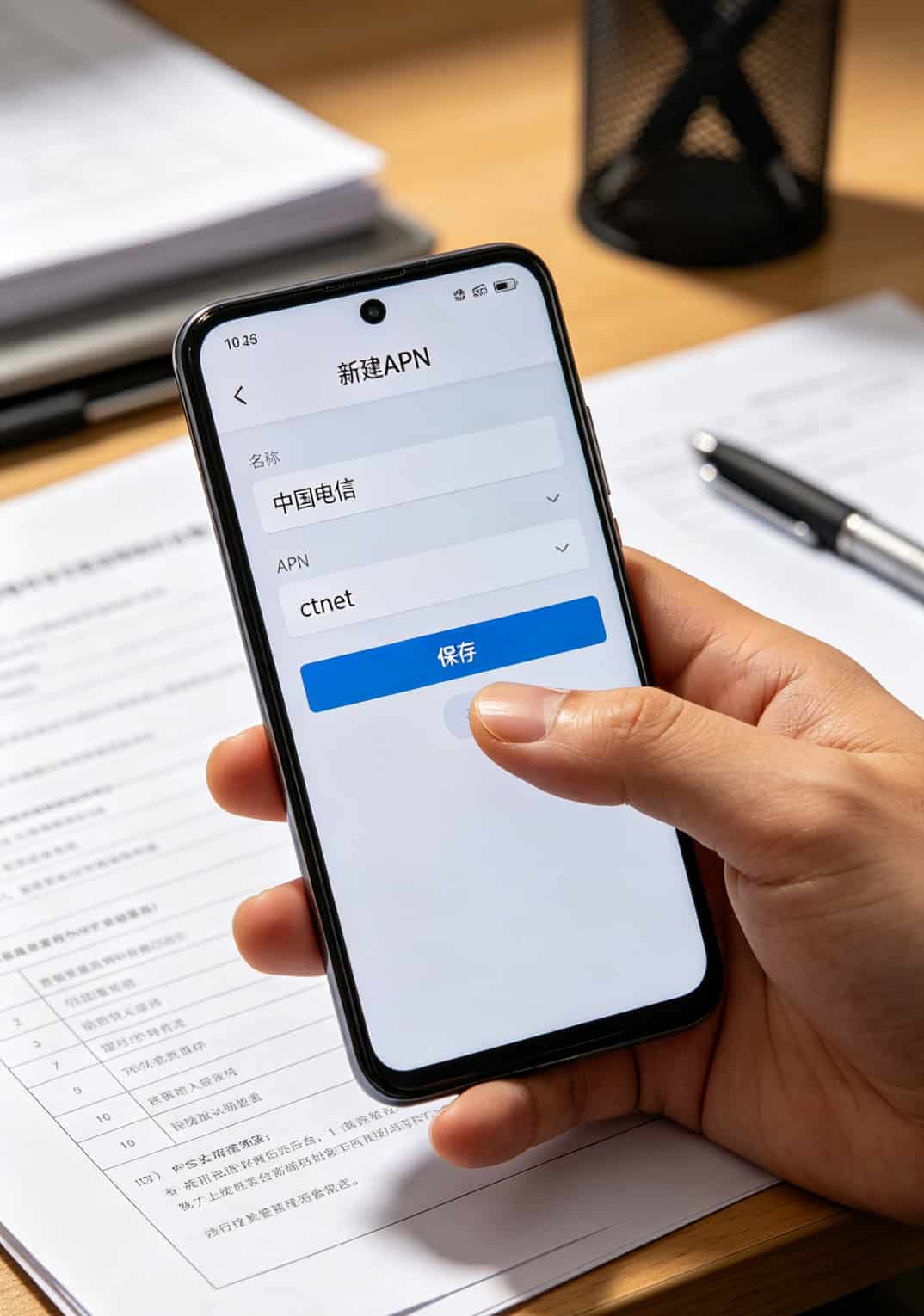 月省100块!华为随身WiFi插卡版配29元卡流量,三年省出一台新设备 华为随身WiFi管理后台APN设置界面,显示新建APN需填写名称和APN栏位