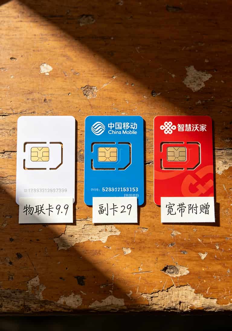 办流量卡哪里正规?我修了六年随身WiFi,说实话这三个渠道才靠谱 三种流量卡放在桌上对比:物联卡、移动副卡、宽带副卡