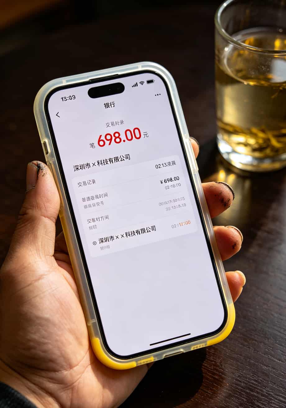 30元100g流量卡是真的吗?我跑了仨月实测,答案就一个字:假 手机银行App的扣款记录截图,显示一笔698元的陌生交易